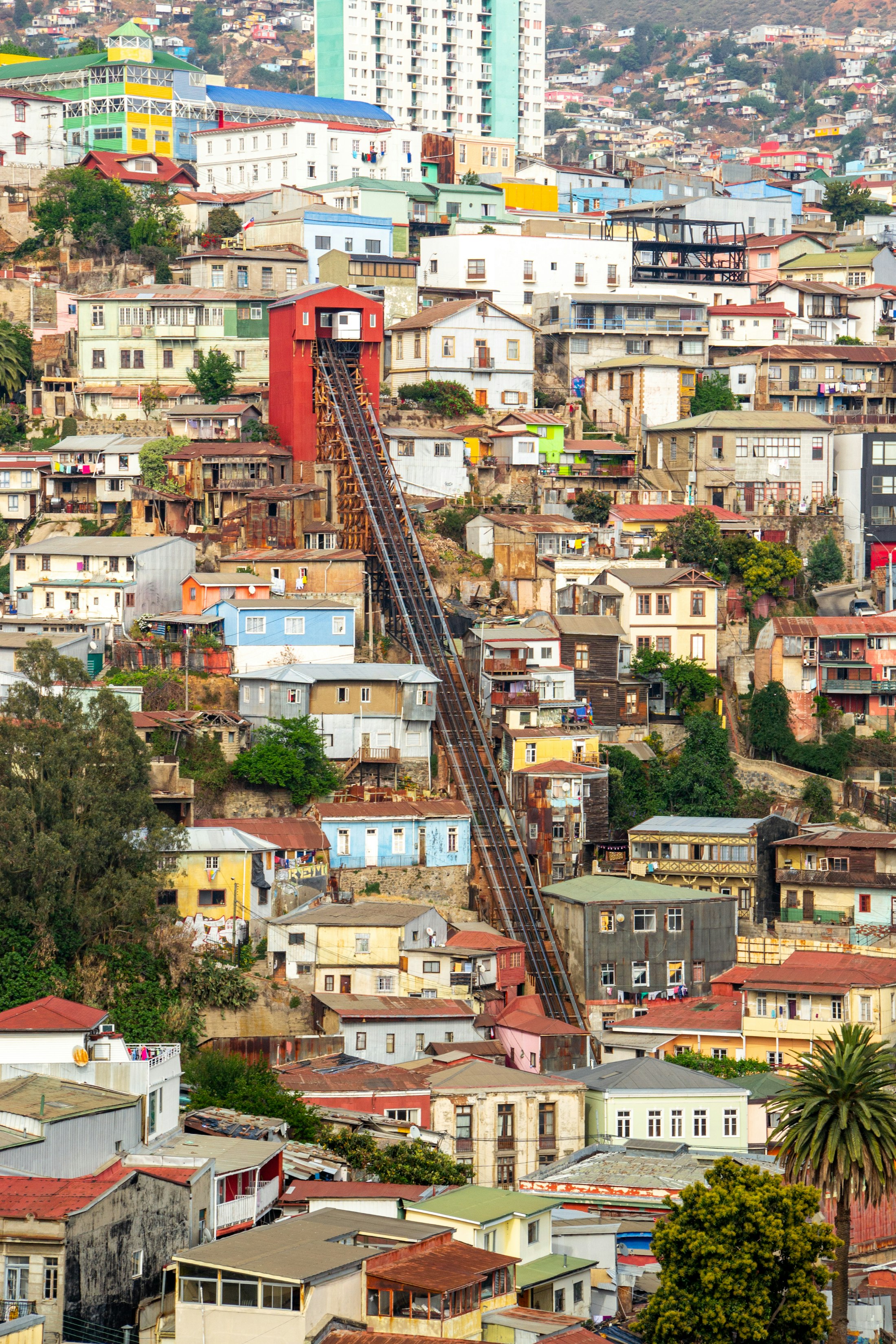 Vista aérea de los edificios de Valparaíso